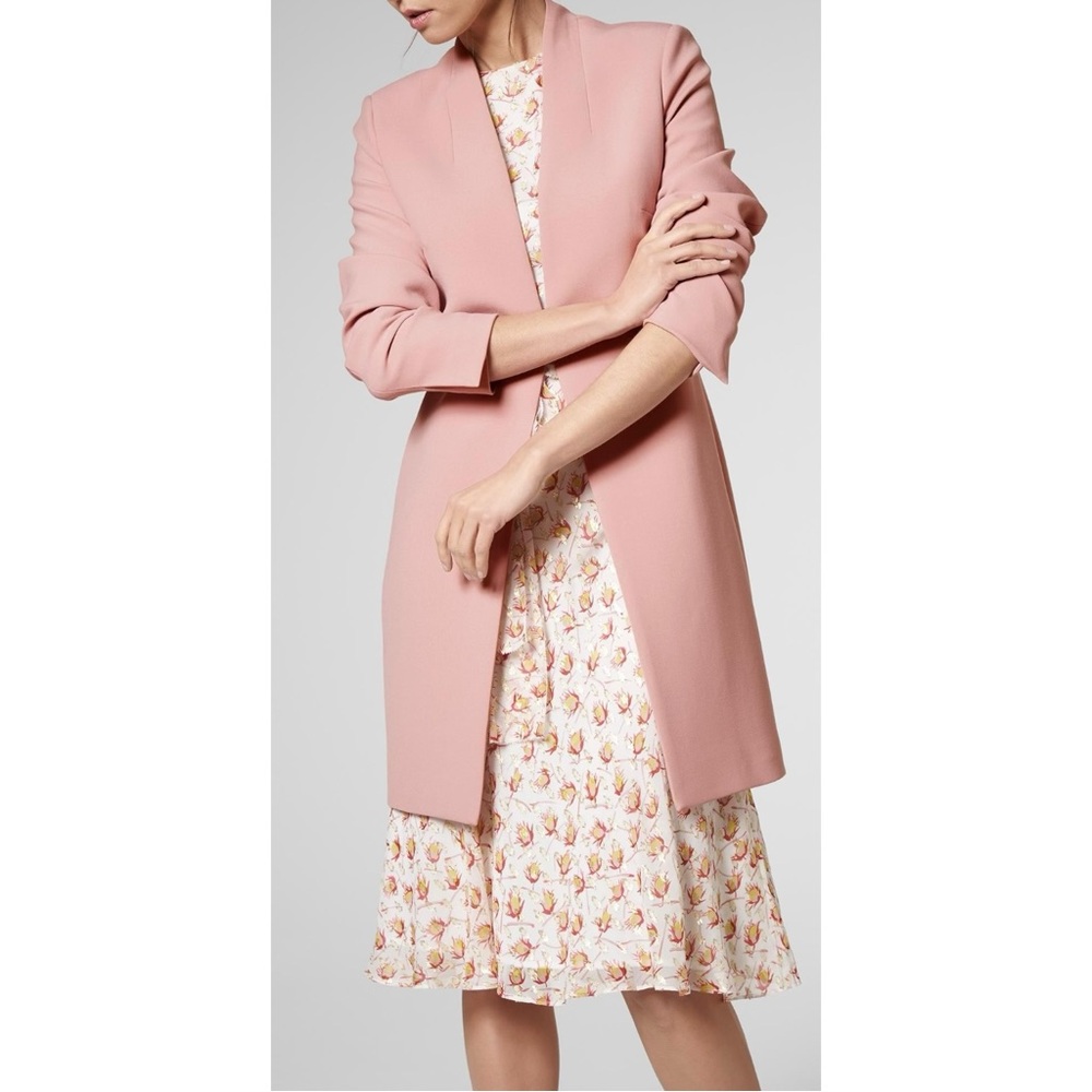 LK Bennett Dusty Pink Open-Front Coat